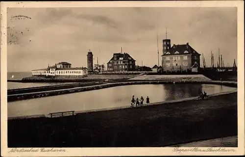Ak Nordseebad Cuxhaven, Seepavillon und Leuchtturm