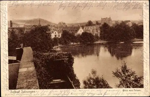 Ak Bad Salzungen in Thüringen, Blick vom Felsen