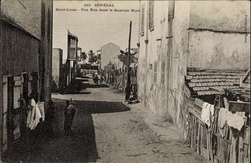 Ak Saint Louis Senegal, Une Rue dans le Quartier Nord