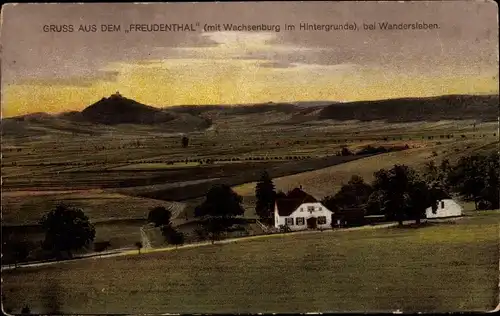 Ak Wandersleben Drei Gleichen Thüringen, Panoramaansicht vom Freudenthal, Wachsenburg