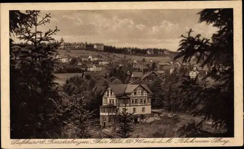 Ak Finsterbergen Friedrichroda im Thüringer Wald, Blick vom Olberg, Fachwerkhaus