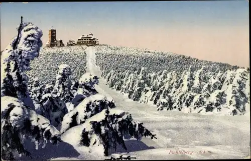 Ak Oberwiesenthal im Erzgebirge, Fichtelberg, Winter