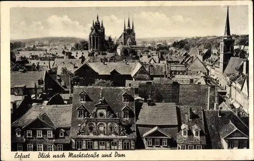 Ak Erfurt in Thüringen, Blick nach Marktstraße und Dom