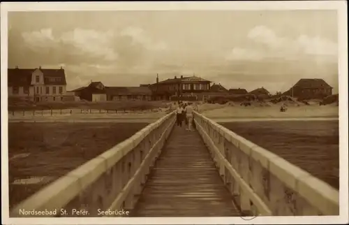 Ak Nordseebad Sankt Peter Ording, Seebrücke