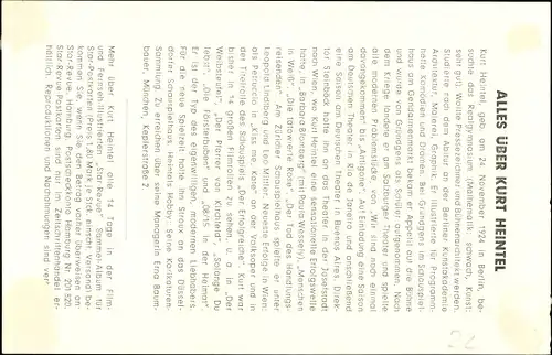 Ak Schauspieler Kurt Heintel, Portrait, Autogramm