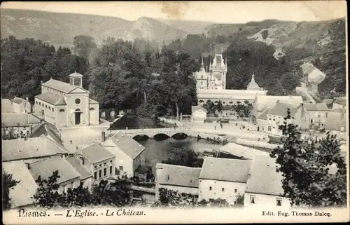 Ak Nismes Wallonien Namur, L'Eglise, Le Chateau