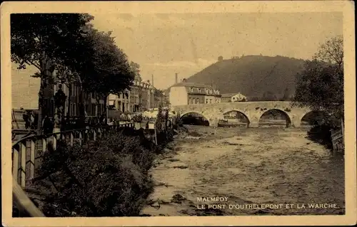 Ak Malmédy Wallonien Lüttich, Le Pont d'Outrelepont et la Warche