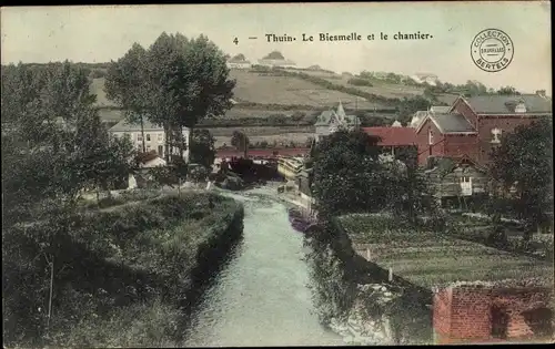 Ak Thuin Wallonien Hennegau, Le Biesmelle et le chantier, Partie am Fluss