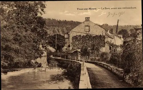 Ak Yvoir sur Meuse Wallonien Namur, Le Bocq avant son embouchure