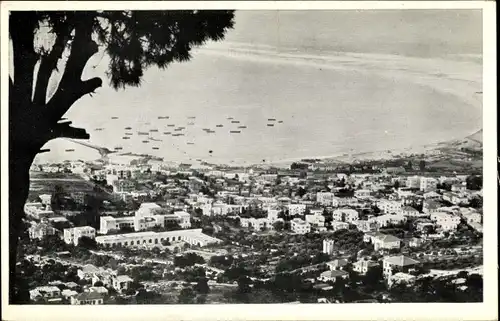 Ak Haifa Israel, General View, Ortsansicht mit Küste