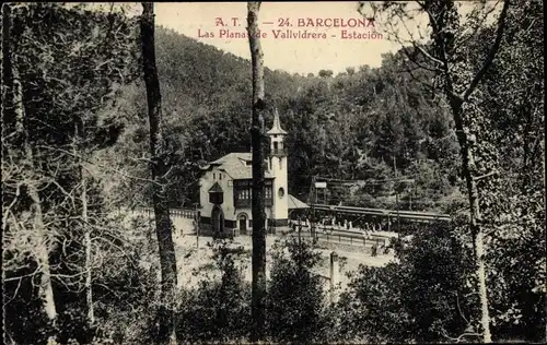 Ak Barcelona Katalonien, Las Planas de Vallvidrera, Estacion