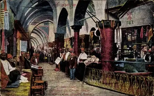 Ak Konstantinopel Istanbul Türkei, Grand Bazar, Markthalle, Basar
