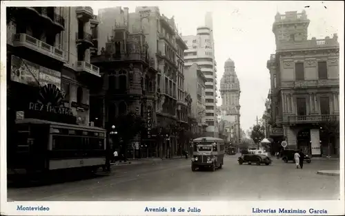 Foto Ak Montevideo Uruguay, Avenida 18 de Julio