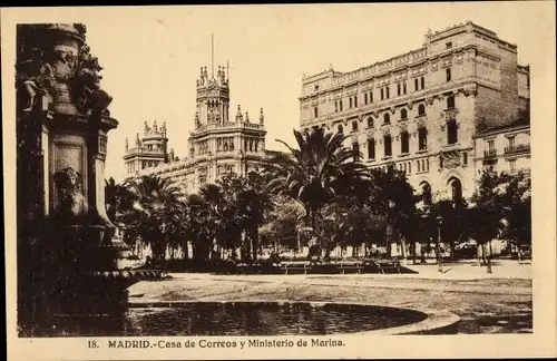 Ak Madrid Spanien, Casa de Correos y Ministerio de Marina