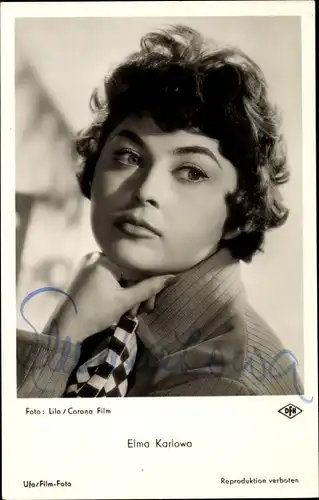 Ak Schauspielerin Elma Karlowa, Portrait, Autogramm