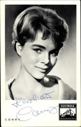 Ak Sängerin Conny, Electrola Schallplatten
