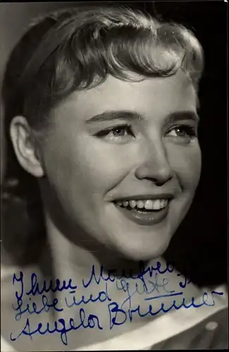 Ak Schauspielerin Angela Brunner, DEFA, Junges Gemüse, Autogramm