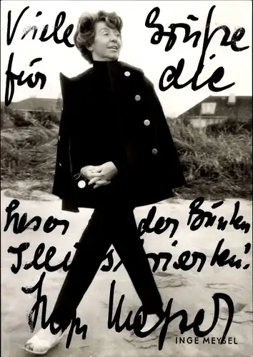 Ak Schauspielerin Inge Meysel, Portrait, Autogramm