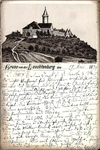 Litho Seitenroda in Thüringen, Leuchtenburg bei Kahla