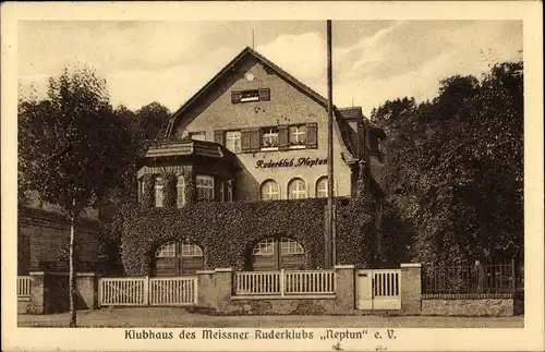 Ak Meißen an der Elbe, Ruderklub Neptun e.V., Klubhaus