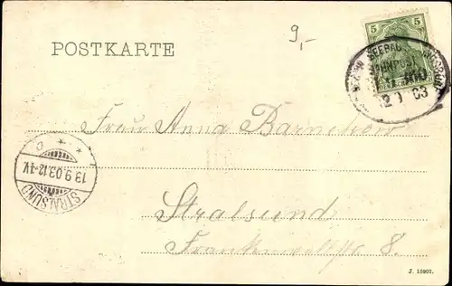 Ak Świnoujście Swinemünde Pommern, Bollwerk am Rathausplatz, Dampfer