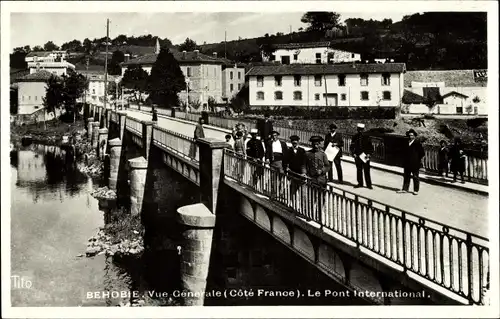 Ak Urrugne Pyrénées Atlantiques, Behobie, Vue Generale, Le Pont International