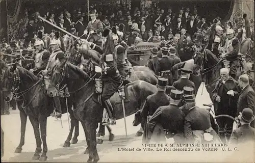 Ak Paris, Visite de S. M. Alphonse XIII, Hotel de Ville