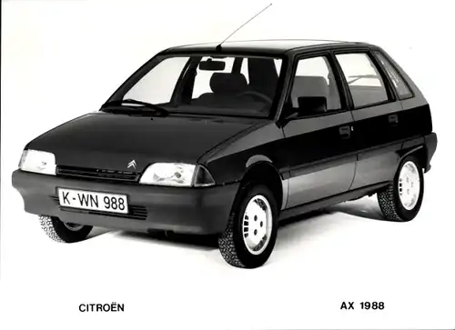 Foto Citroën AX 1988, Auto, Frontansicht, Kennzeichen K-WN 988