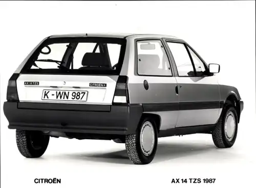 Foto Citroën AX 14 TZS 1987, Auto, Heckansicht, Kennzeichen K-WN 987