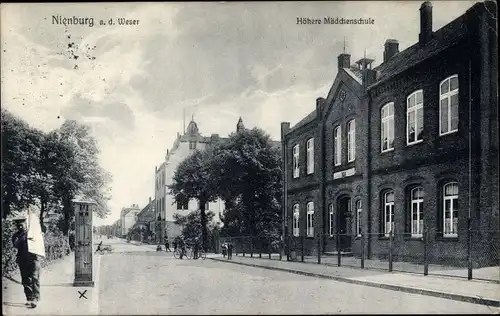 Ak Nienburg an der Weser, Höhere Mädchenschule