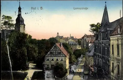 Ak Hof an der Saale Oberfranken Bayern, Lorenzstraße