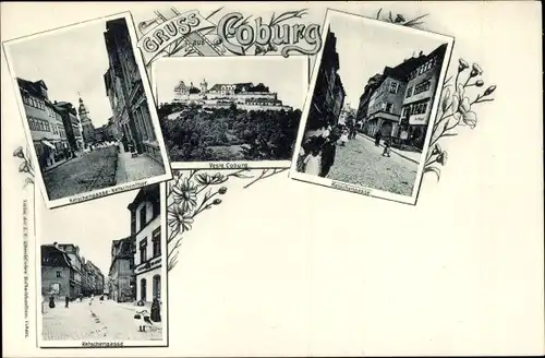 Ak Coburg in Oberfranken, Ketschengasse, Ketschentor, Veste Coburg