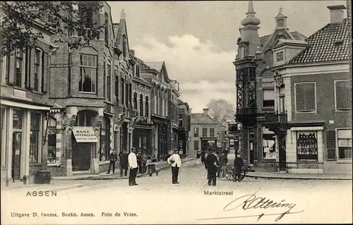 Ak Assen Drenthe Niederlande, Marktstraat