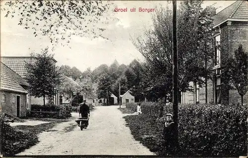 Ak Borger Drenthe Niederlande, Straßenpartie