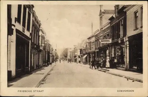 Ak Coevorden Drenthe, Friesche Straat, Boekhandel