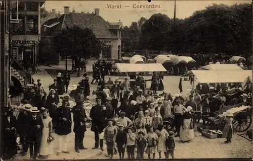 Ak Coevorden Drenthe Niederlande, Markt