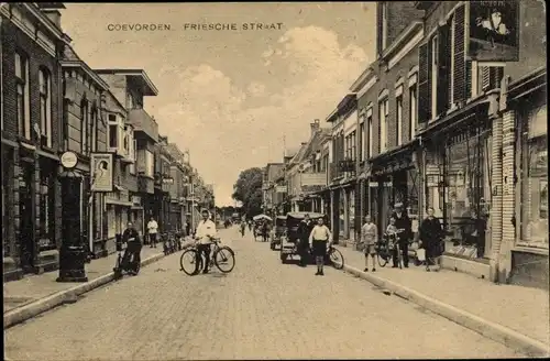 Ak Coevorden Drenthe Niederlande, Friesche Straat, Geschäfte, Shell Tanksäule