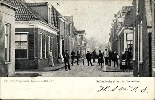 Ak Coevorden Drenthe Niederlande, Sallandsche Straat