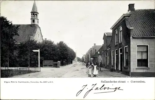 Ak Coevorden Drenthe Niederlande, Sallandsche straat