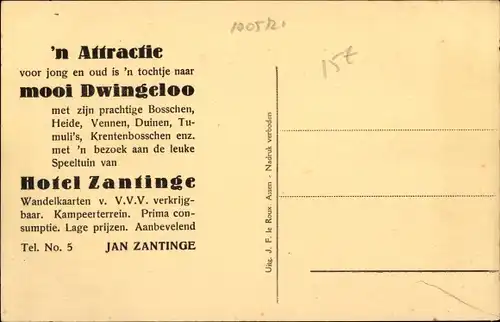 Ak Dwingelo Dwingeloo Drenthe Niederlande, Hotel Zantinge