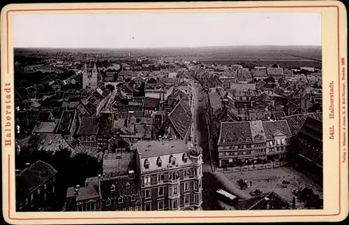 Kabinett Foto Halberstadt am Harz, Totalansicht der Ortschaft