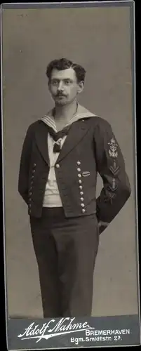 Kabinett Foto Bremerhaven, Deutscher Seemann in Uniform