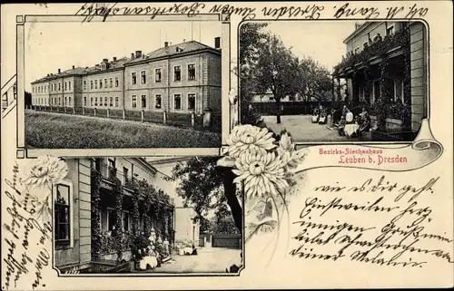 Ak Dresden Leuben, Bezirks-Siechenhaus