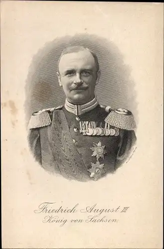 Ak König Friedrich August III. von Sachsen, Portrait