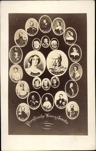 CdV Preußische Königsfamilie, Wilhelm I., Augusta, Portraits
