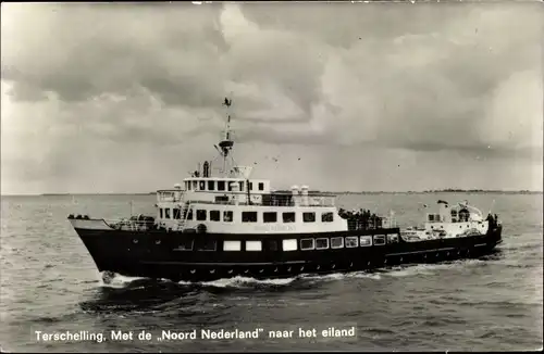 Ak Terschelling Friesland Niederlande, Met de Noord Nederland naar het eiland, Fährschiff