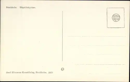 Ak Stockholm Schweden, Högalidskyrkan