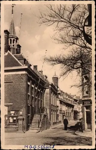 Ak Maassluis Südholland, Stadhuis met Hoogstraat