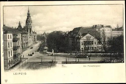 Ak Leipzig in Sachsen, Am Fleischerplatz