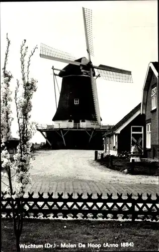 Ak Wachtum Coevorden Drenthe, Molen De Hoop, anno 1884